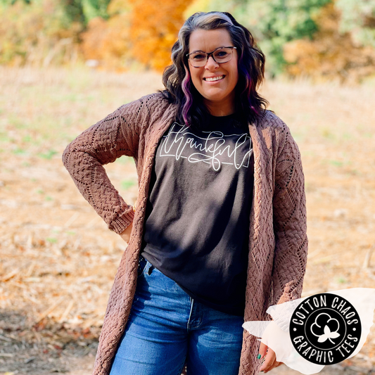 Classic Thankful Black Tee