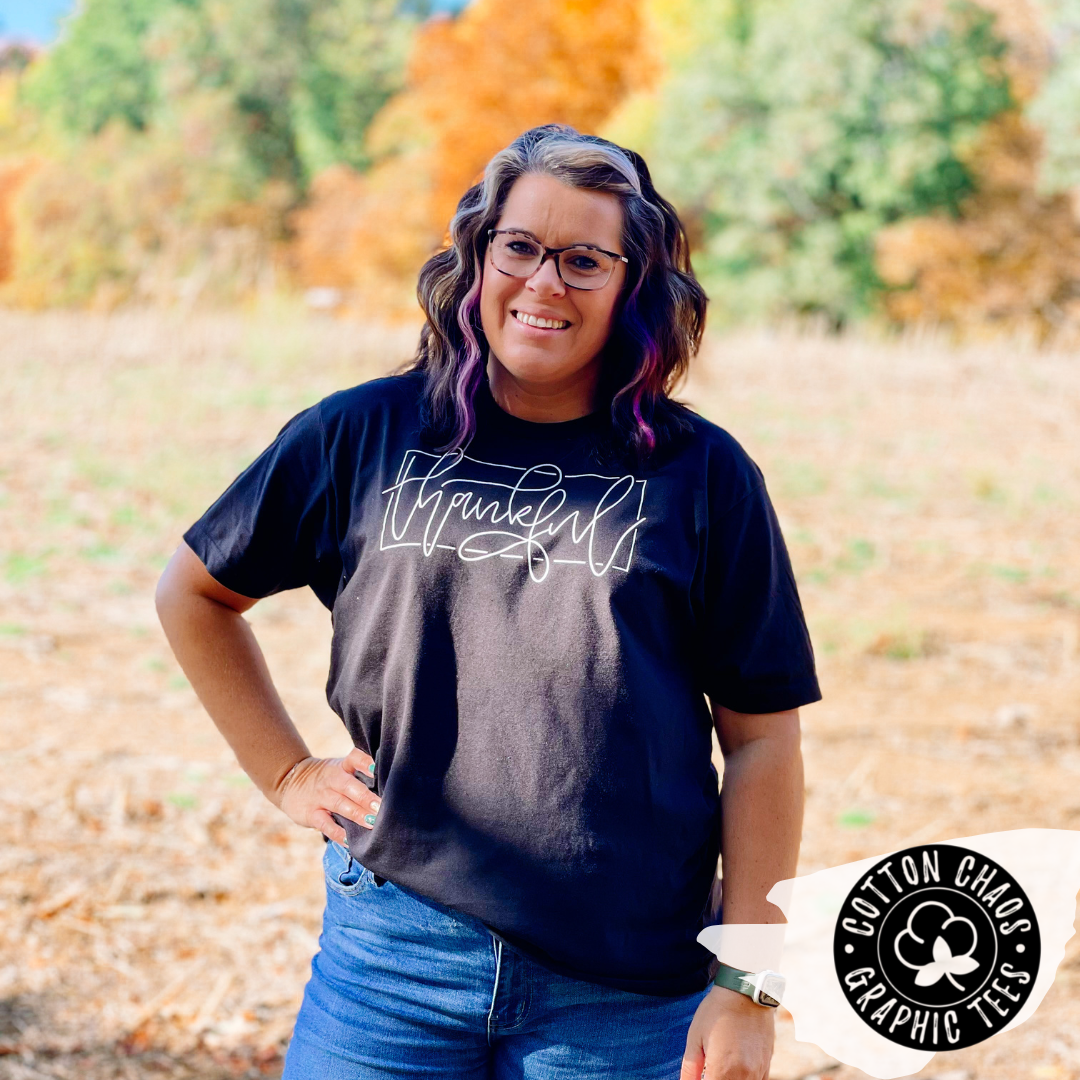 Classic Thankful Black Tee